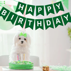Waenerec birthday banner for buffet table creates festive centerpiece.