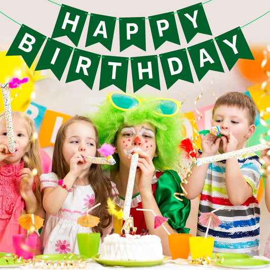 Waenerec dark green banner wall display enhances birthday backdrops with vibrant color.