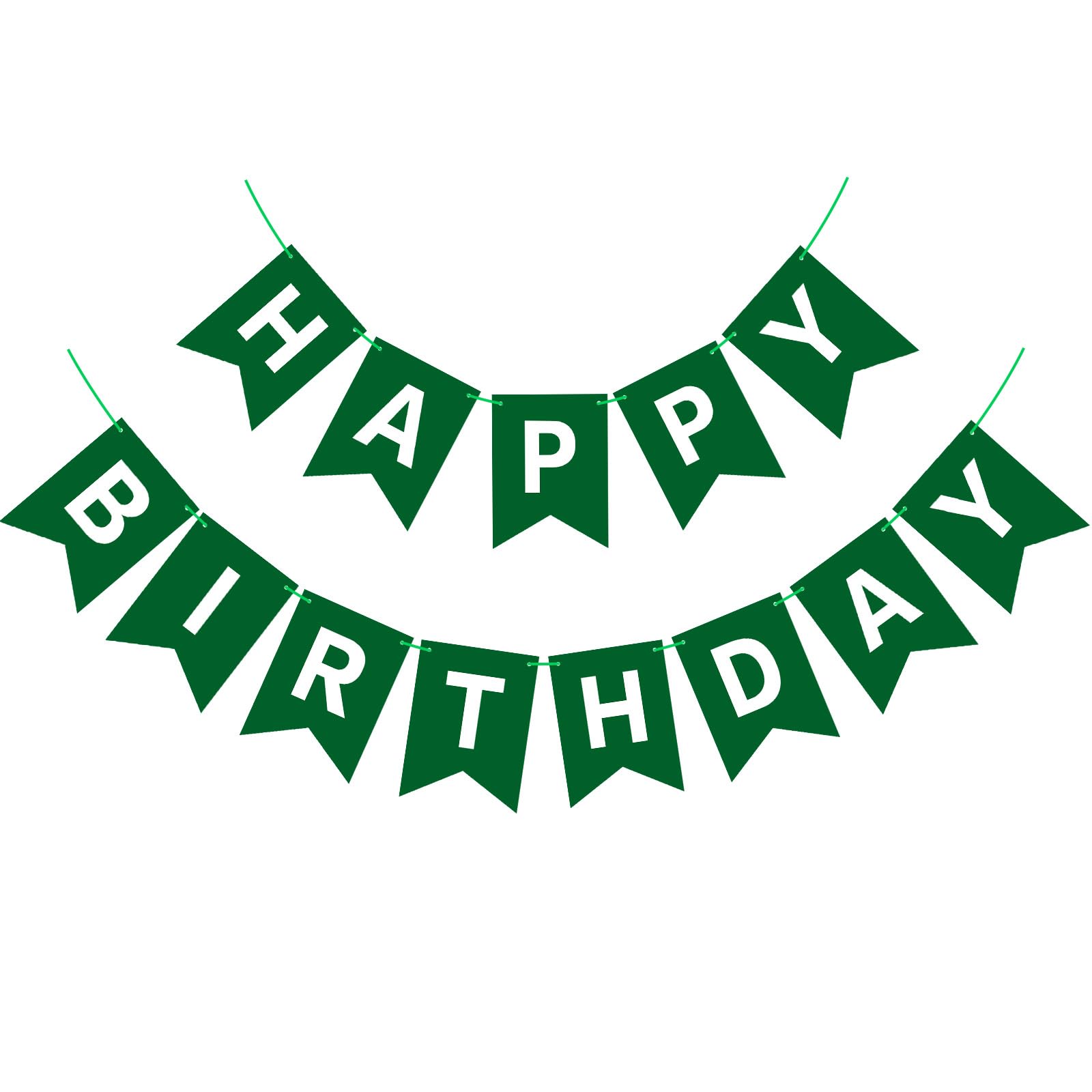 Waenerec dark green banner letters close-up for stylish birthday signage display.