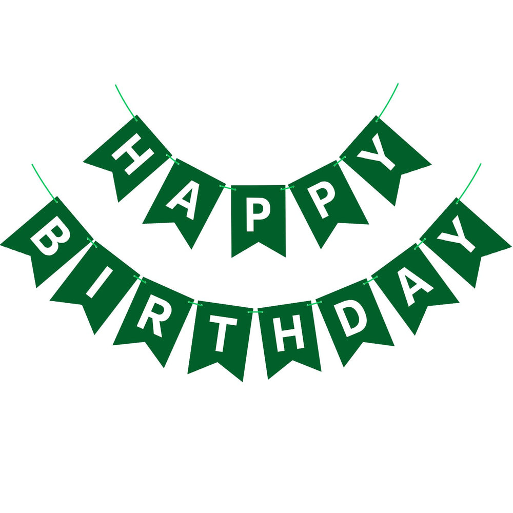 Waenerec dark green banner letters close-up for stylish birthday signage display.