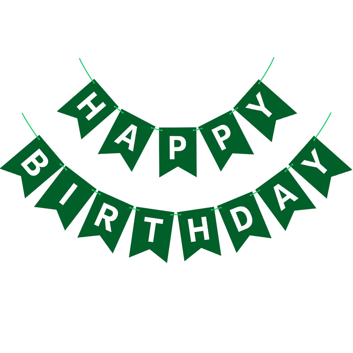 Waenerec dark green banner letters close-up for stylish birthday signage display.