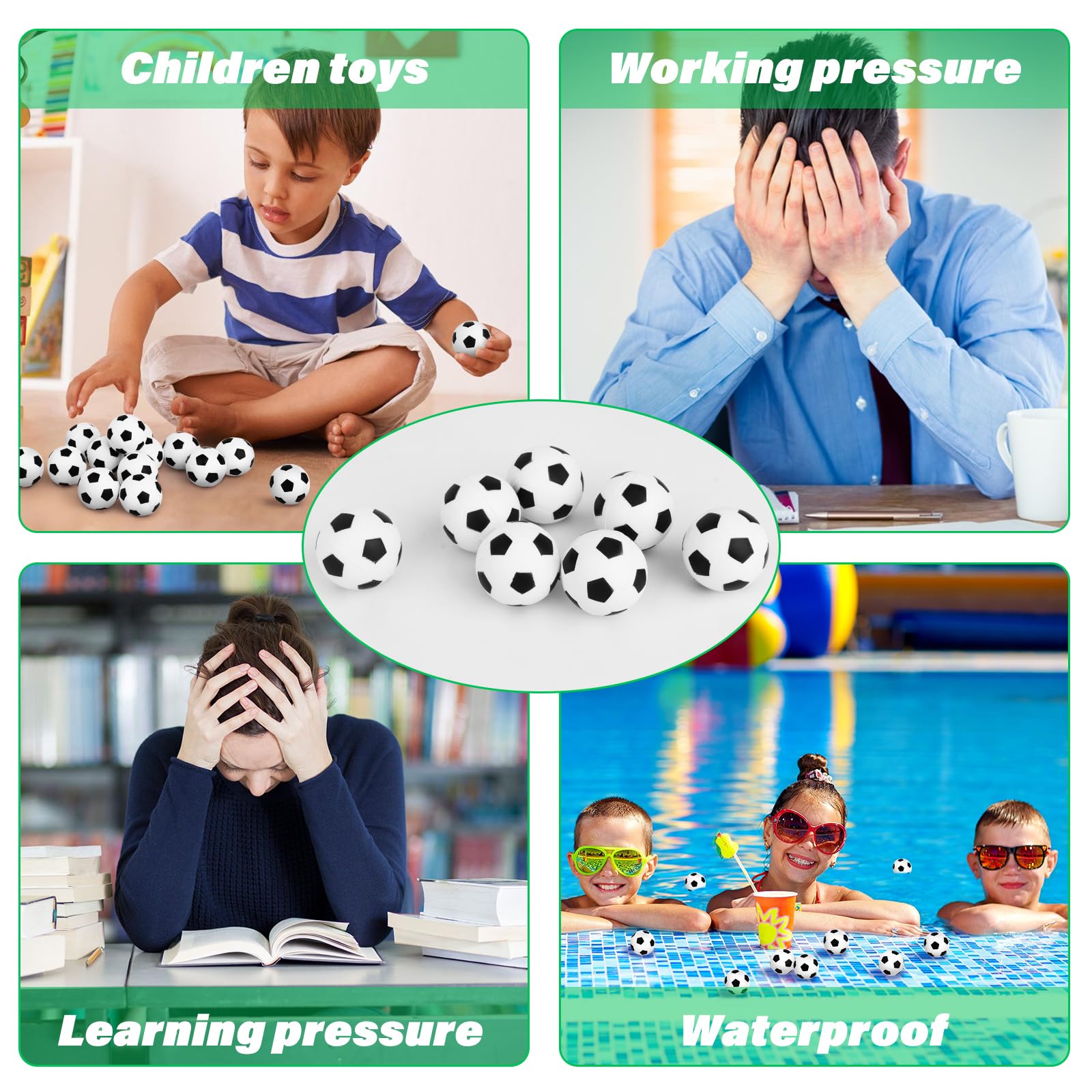 Waenerec mini soccer stress ball used as party decor setup.