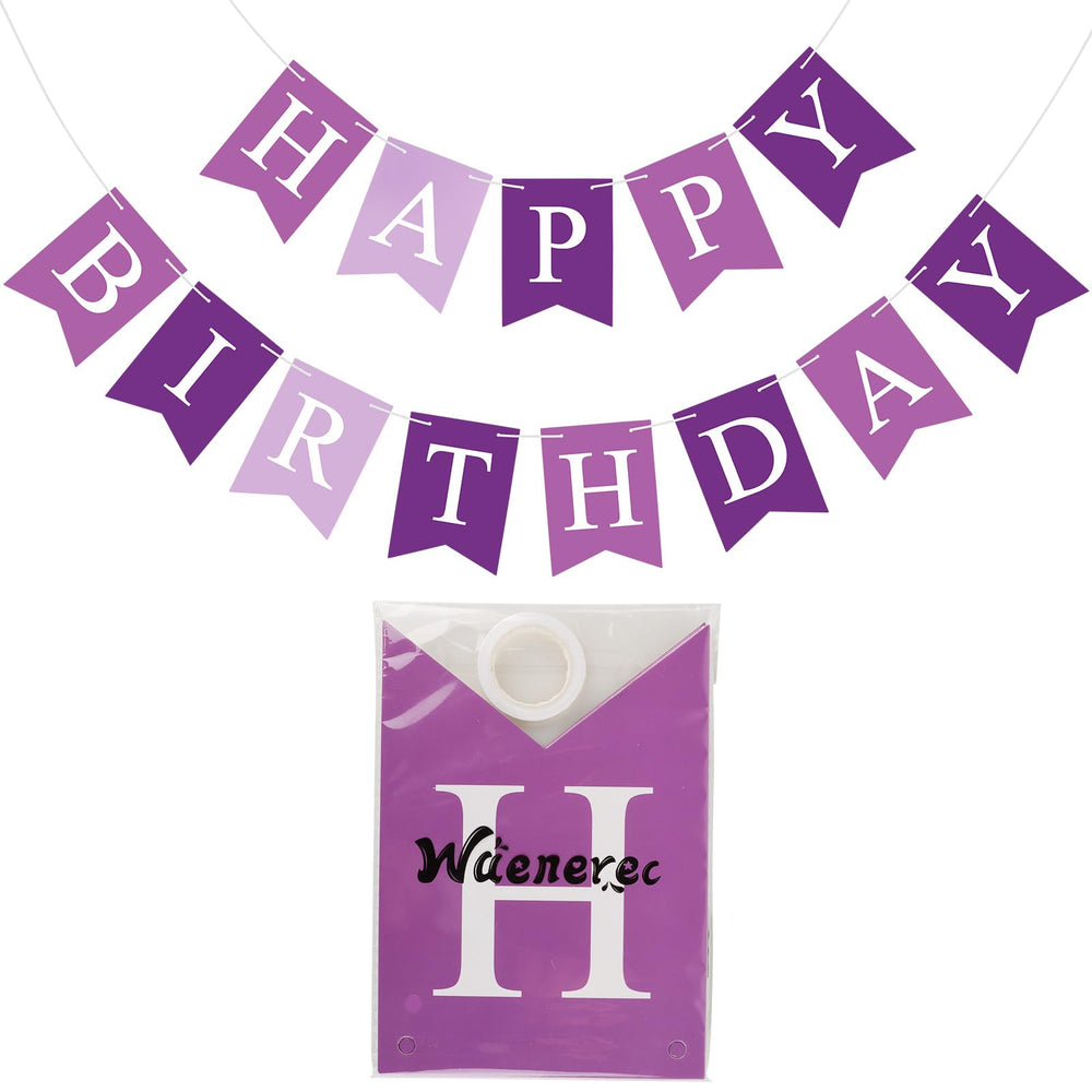 Waenerec purple birthday bunting, suitable for garden displays