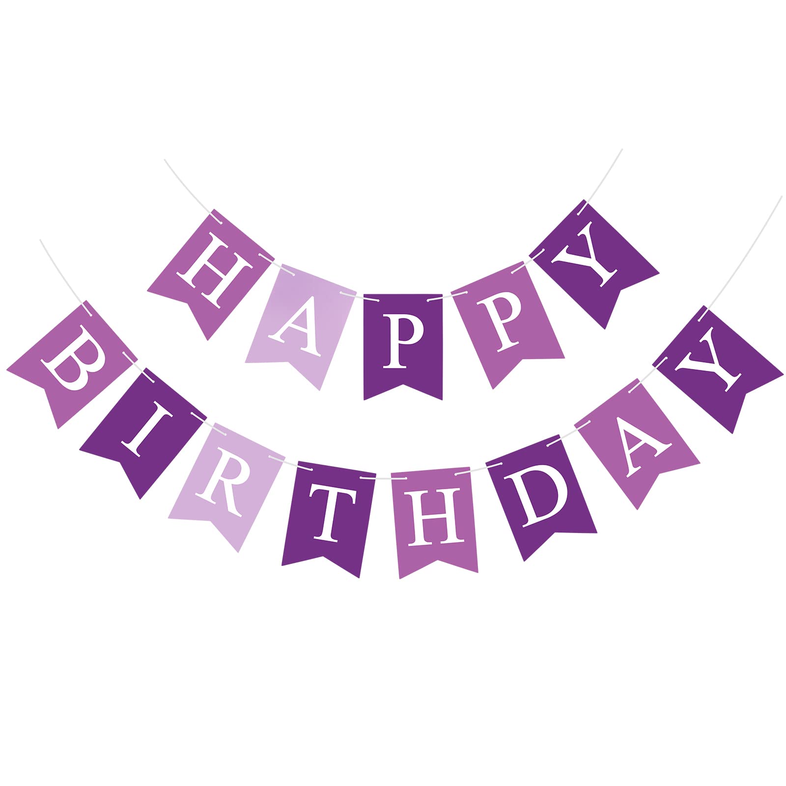 Waenerec purple birthday banner letters on string, perfect wall backdrop