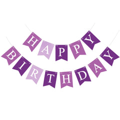 Waenerec purple birthday banner letters on string, perfect wall backdrop