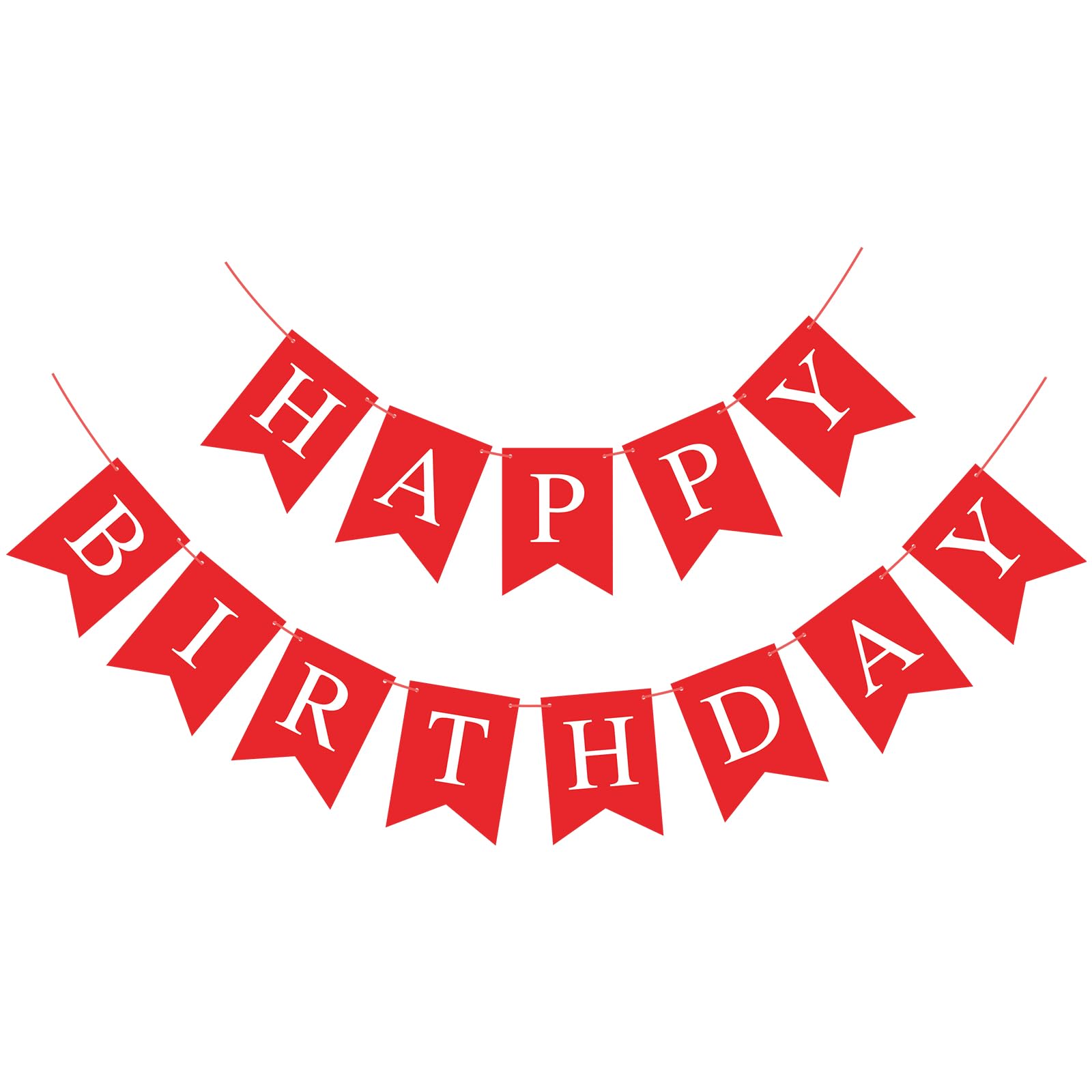 Waenerec Red Happy Birthday Banner letters, ready to hang for a lively, photo-ready backdrop.