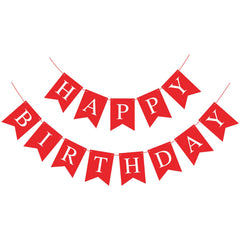 Waenerec Red Happy Birthday Banner letters, ready to hang for a lively, photo-ready backdrop.