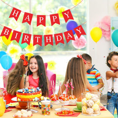 Waenerec Red Happy Birthday Banner photo backdrop enhances party memories.