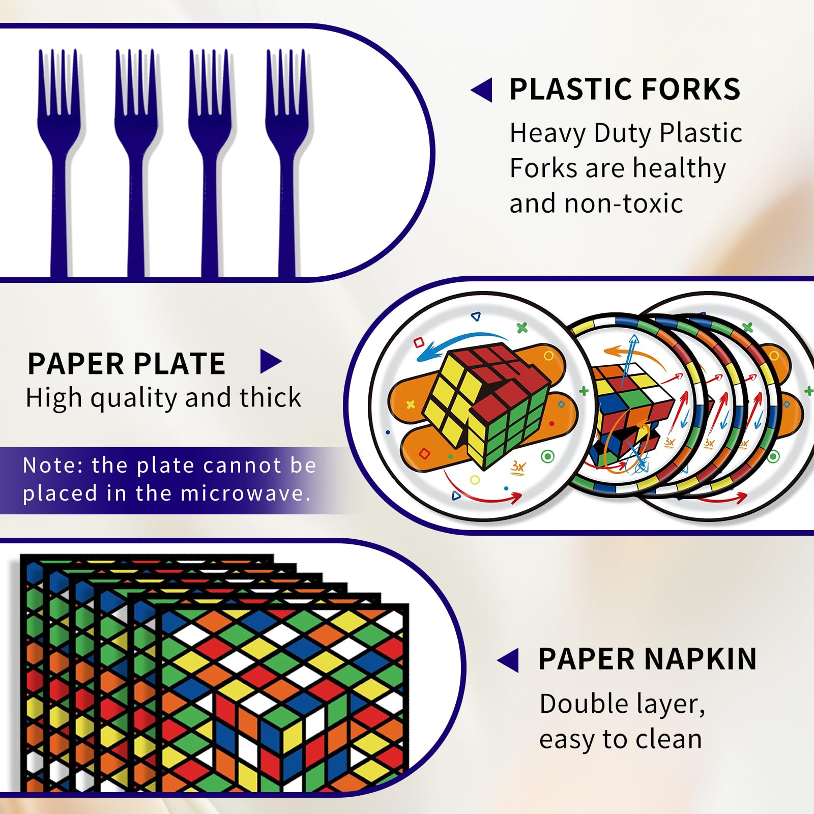 WAHA-GG 3D cube napkins perfect for quick hand drying and theme flair.