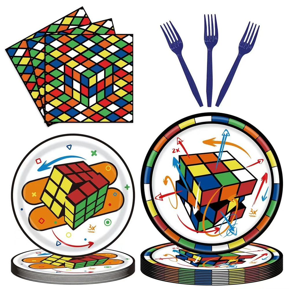 WAHA-GG 3D cube plates 9-inch add color to party tables and easy cleanup.