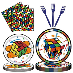 WAHA-GG 3D cube plates 9-inch add color to party tables and easy cleanup.