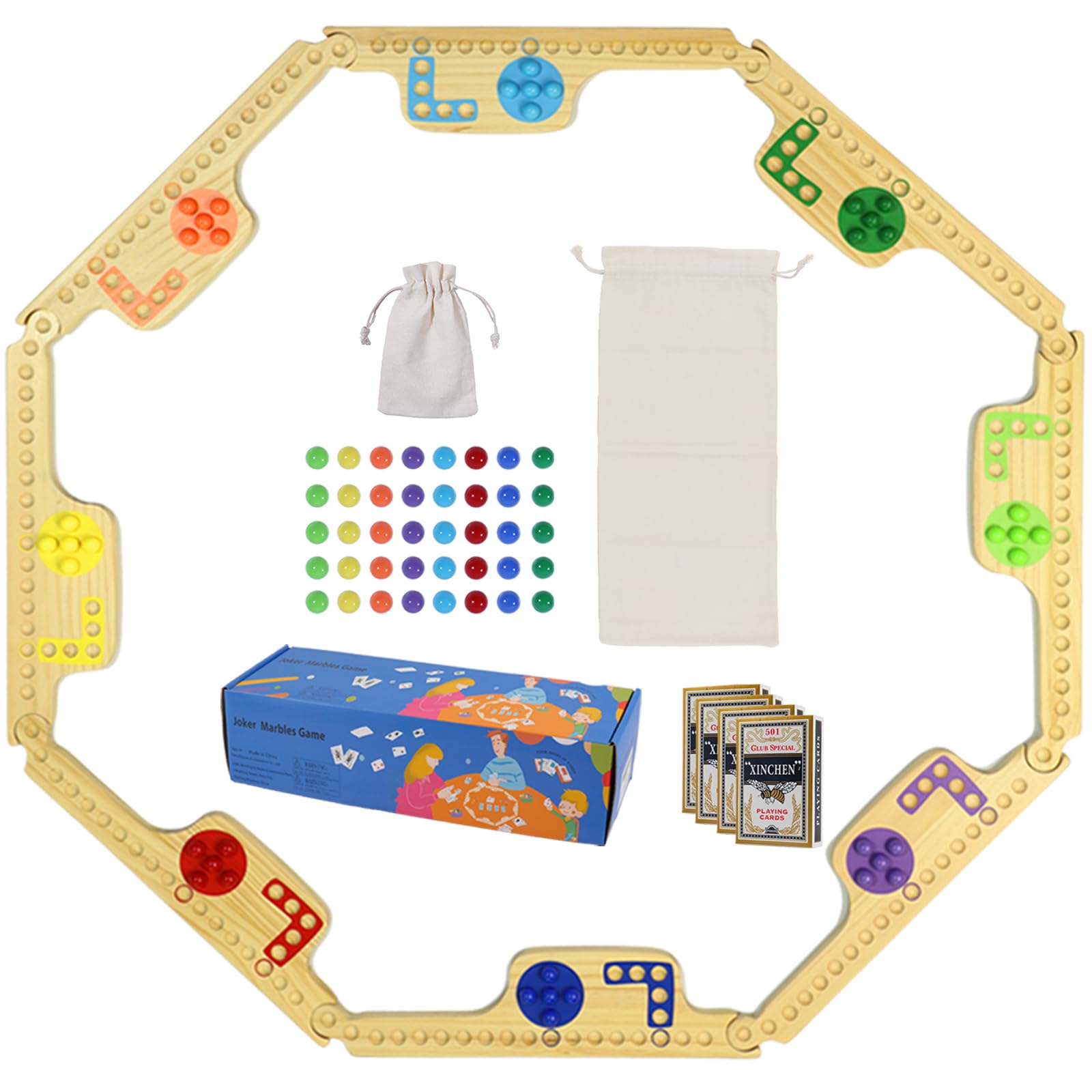 Wahartoly Jokers and Marbles family game night in living room, cozy and engaging.