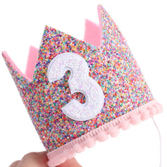 WAHAWU Rainbow Crown handmade detail for a unique party accessory.