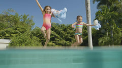 Elsa plush with aqua dry mesh enables quick drying after water play.