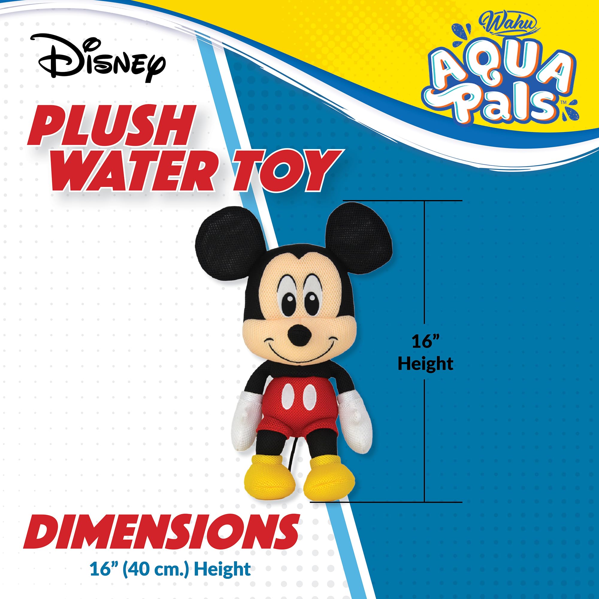 WAHU Aqua Pals Mickey Mouse plush is lightweight for easy handling by kids.