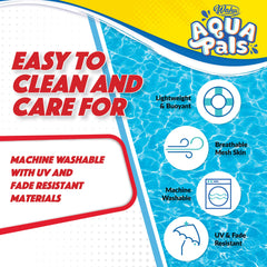 WAHU Aqua Pals Mickey Mouse plush maintains color with UV fade resistance.