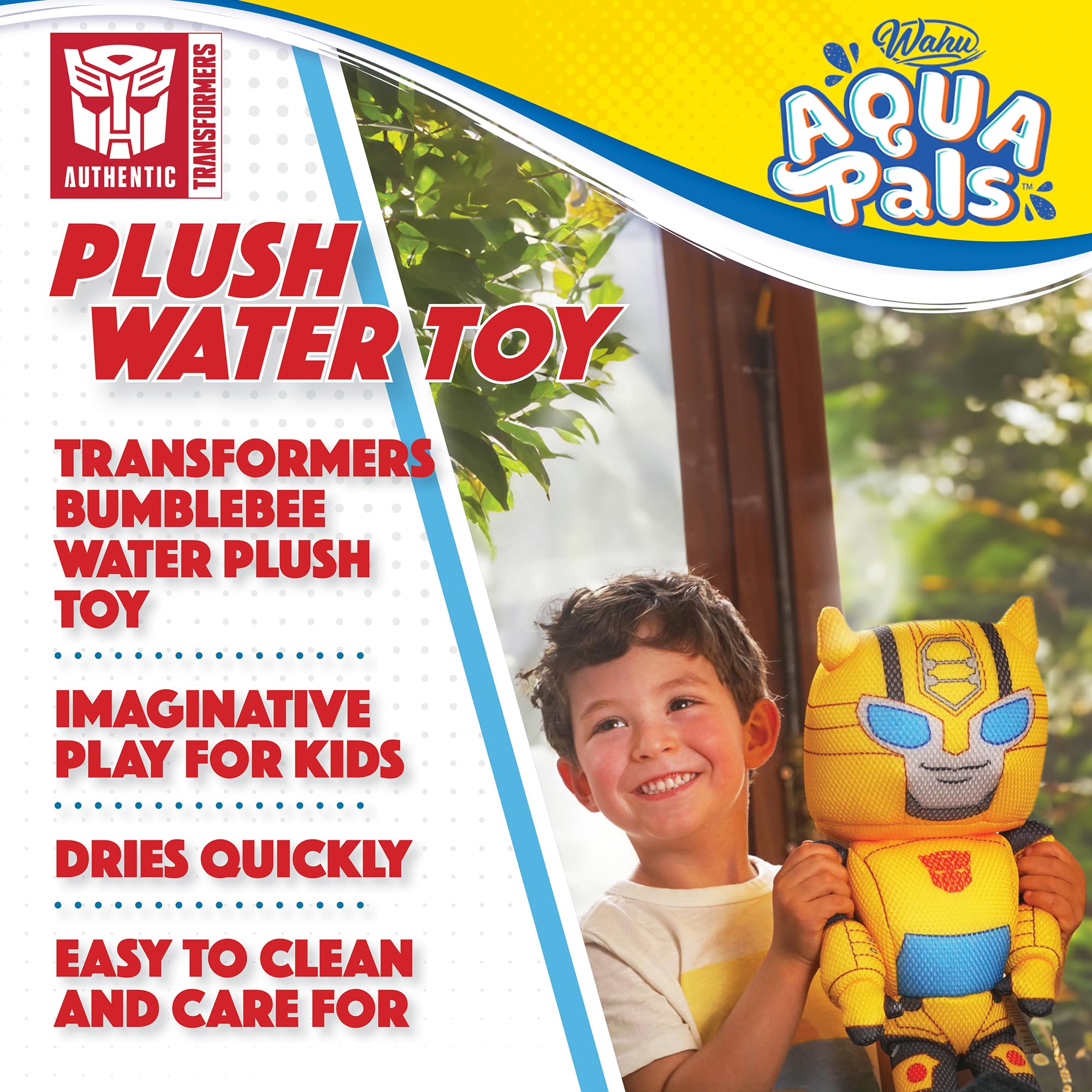 WAHU Bumblebee plush dries quickly after water time with AquaDry.