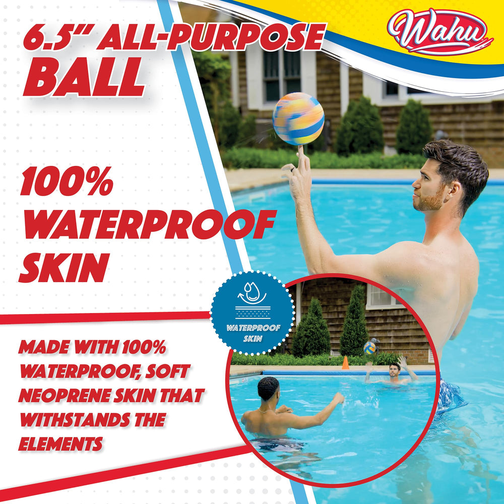 Family playing with the WAHU ball in an outdoor setting.