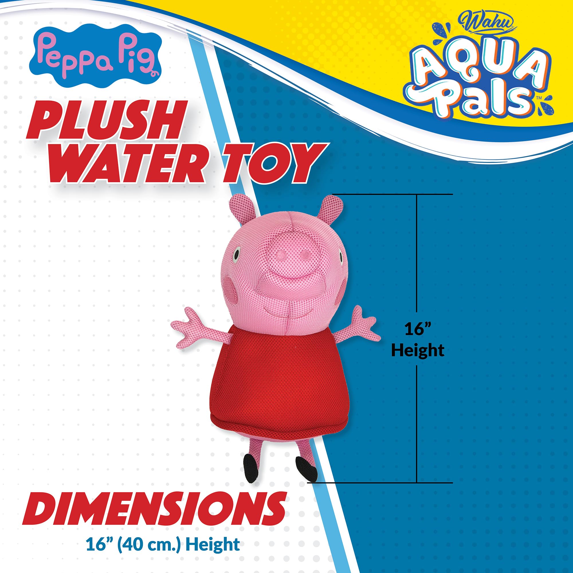 WAHU Peppa Pig plush encourages imaginative play indoors and outdoors.