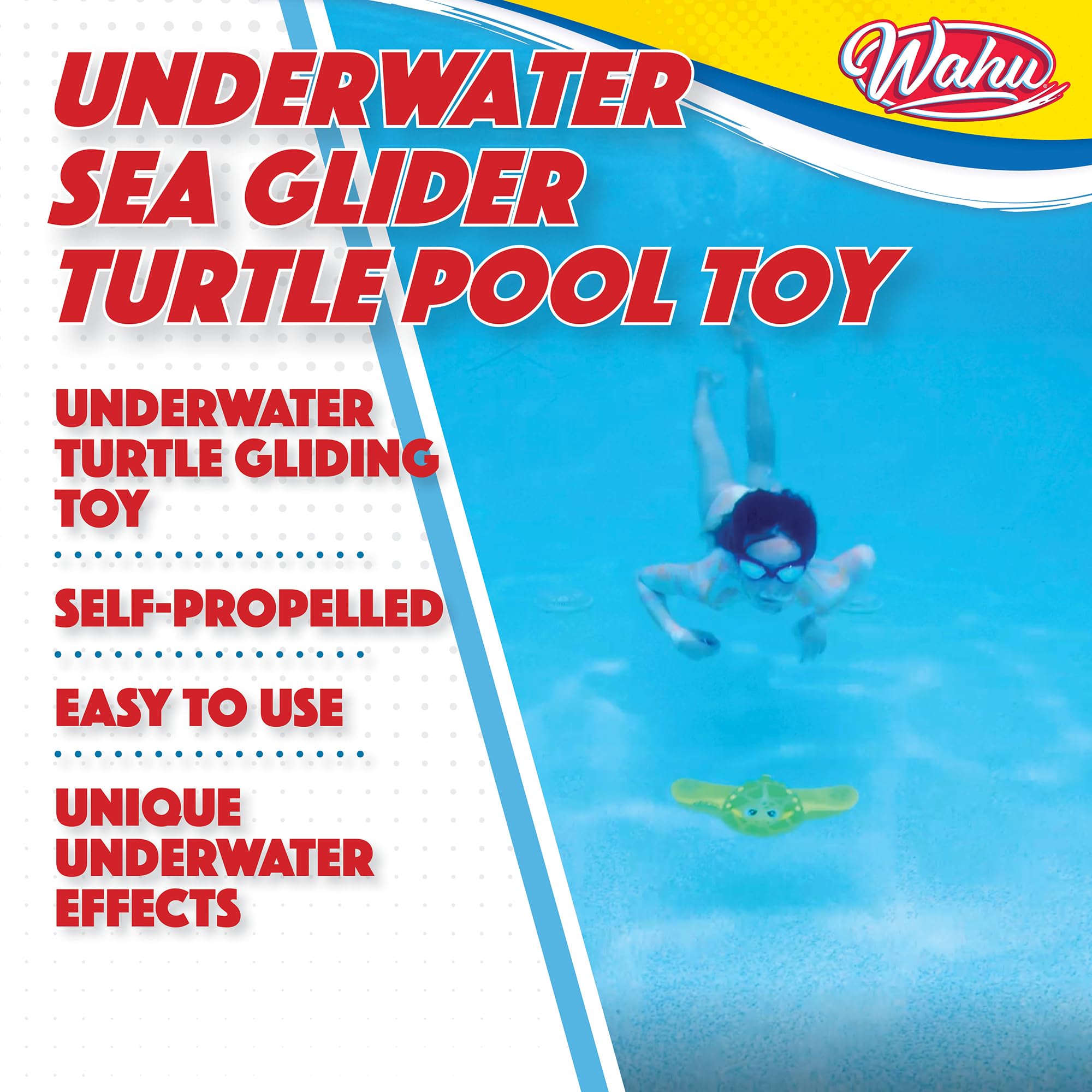 WAHU Sea Gliders Turtle diving action, no batteries needed for endless pool play