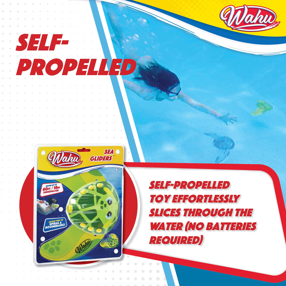 WAHU Sea Gliders Turtle performs spirals and boomerangs underwater