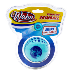 Wahu Super Grip skimball on water skipping far for poolside fun