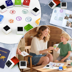 WAHXIAOSW colorful country-city stamps featuring Egypt, Japan, France inspire discovery.