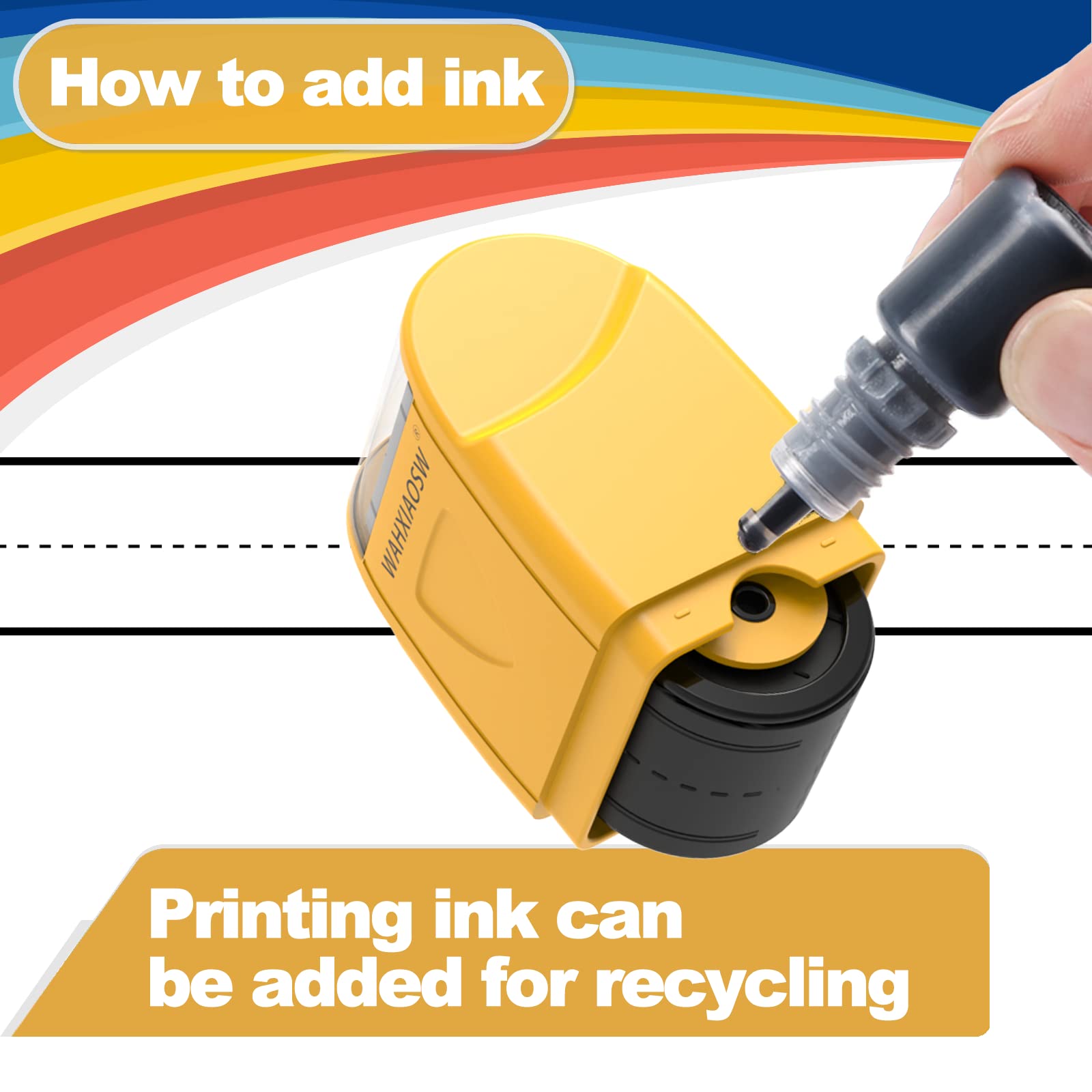 WAHXIAOSW compact handwriting stamp, portable design for travel.