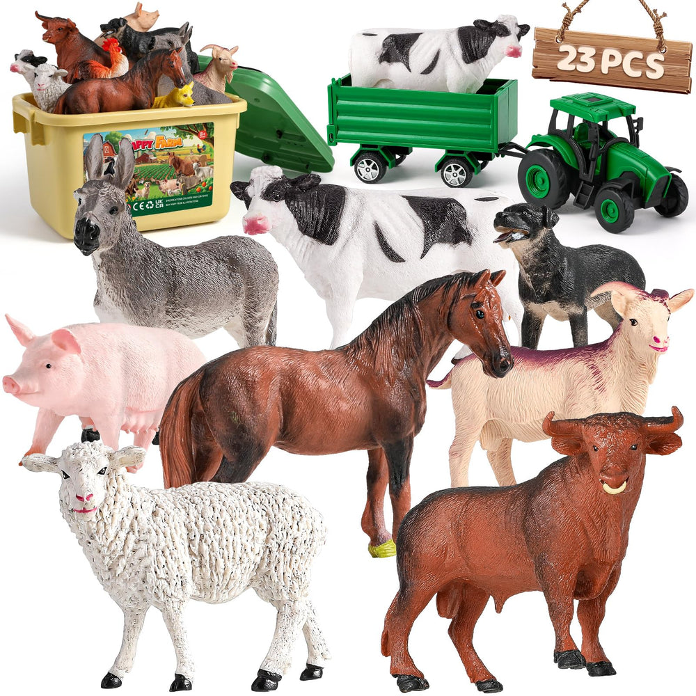 WAIIW farm animal figurines set for toddlers encourages imaginative play and naming animals.