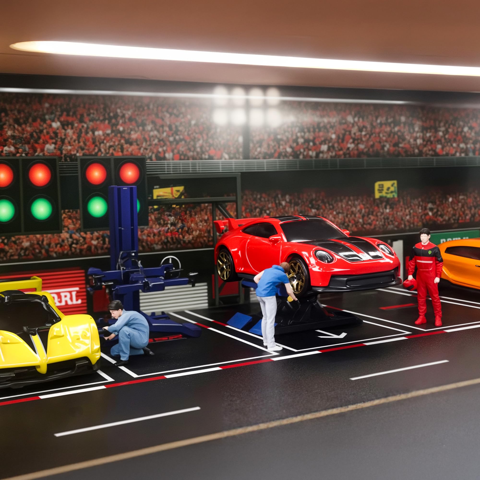 Waivvy racetrack diorama top section creates immersive display for collectors