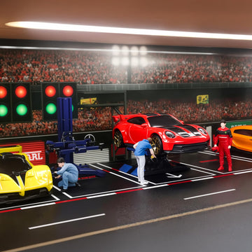 Waivvy racetrack diorama top section creates immersive display for collectors