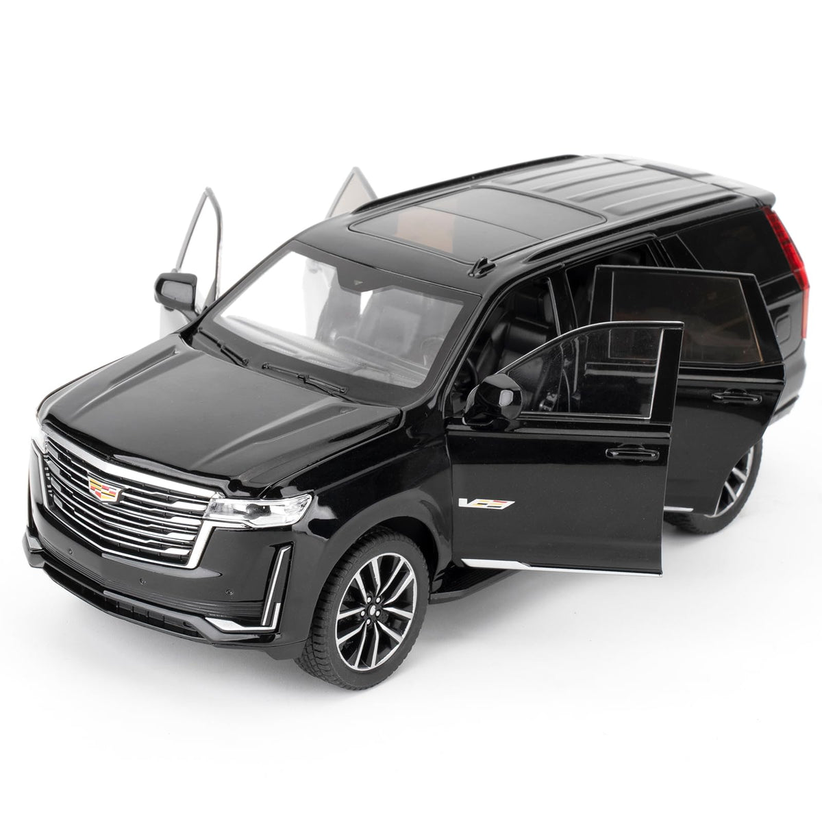 WAKAKAC Toy Car Escalade front view highlights detailed 1:24 scale for play and display.