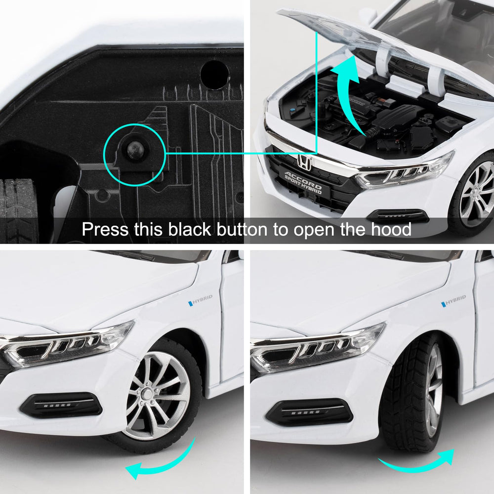 WAKAKAC 1:24 Accord toy car lights and sounds enhance pretend driving.