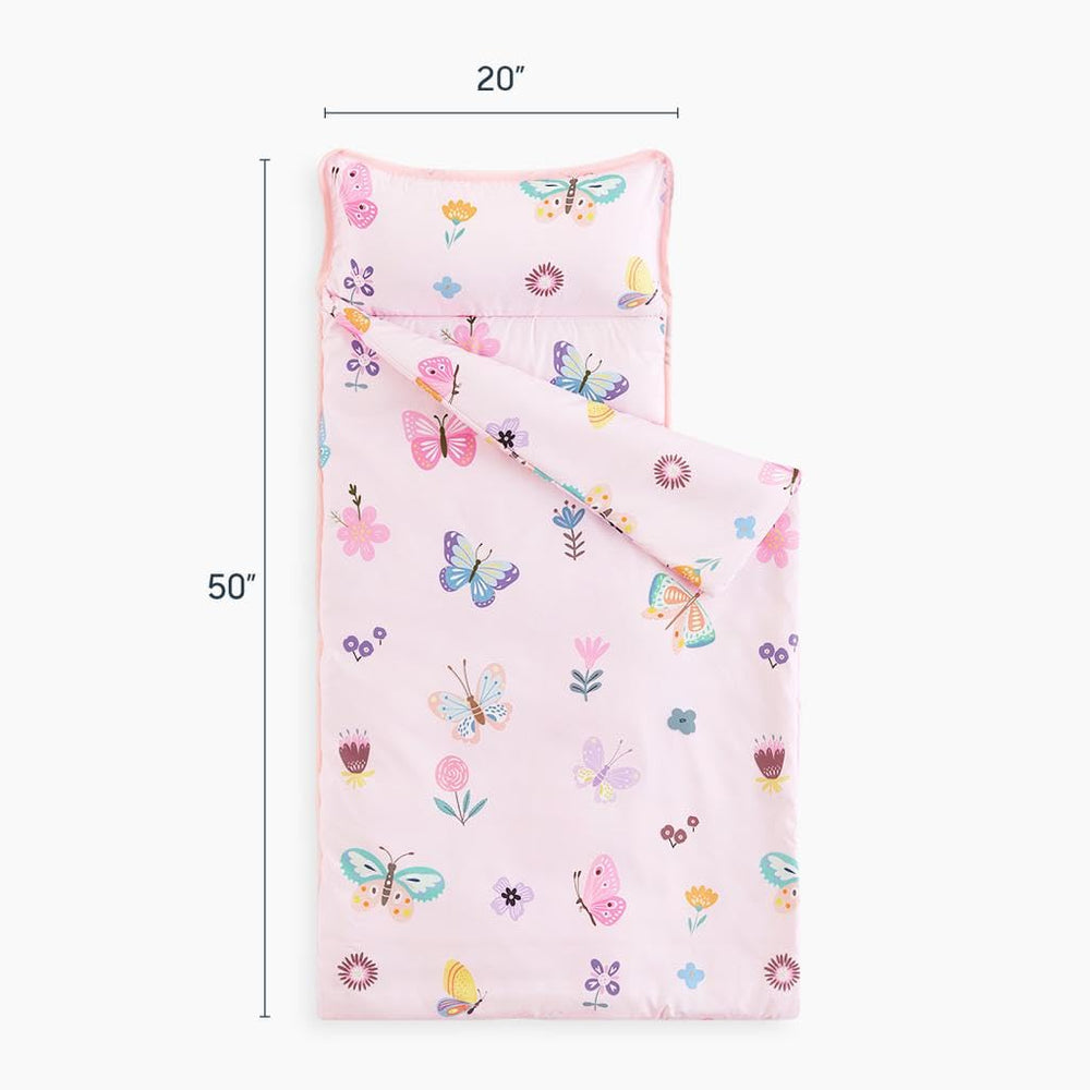 Wake In Cloud nap mat with pillow and blanket for versatile preschool use.