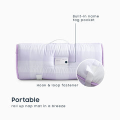 Wake In Cloud removable pillow 20x10 for adjustable comfort during naps.