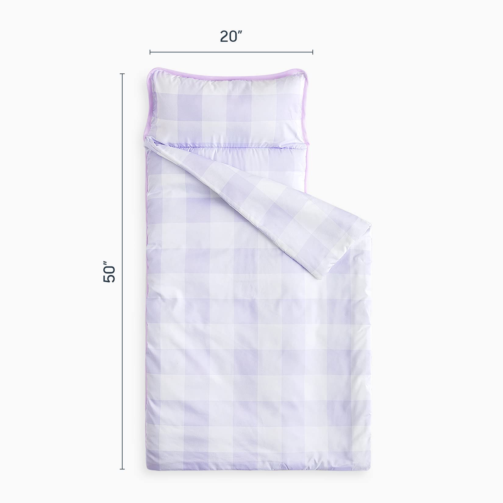 Wake In Cloud roll-up nap mat with handle, convenient for travel and sleepovers.