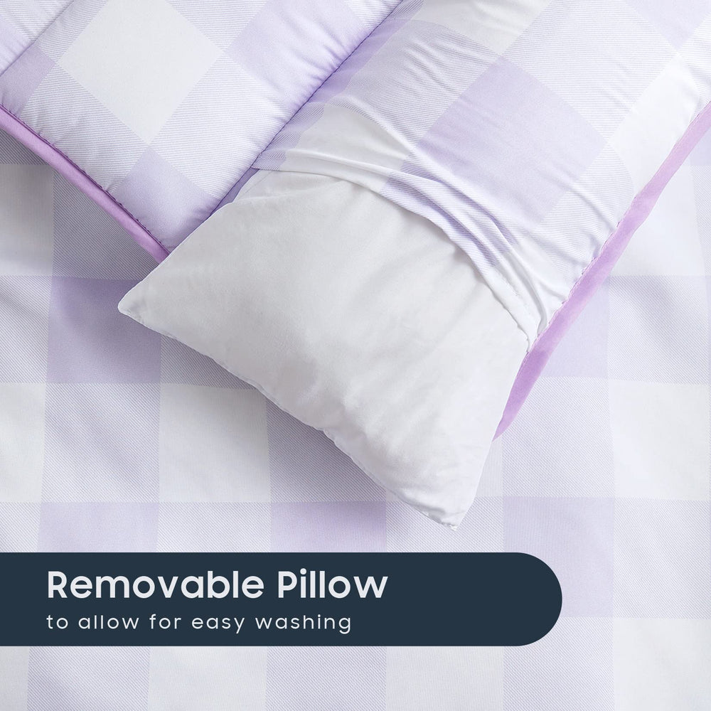 Wake In Cloud soft brushed microfiber offers gentle warmth for quiet rest.