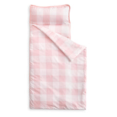Wake In Cloud toddler nap mat in gingham plaid for daycare naps