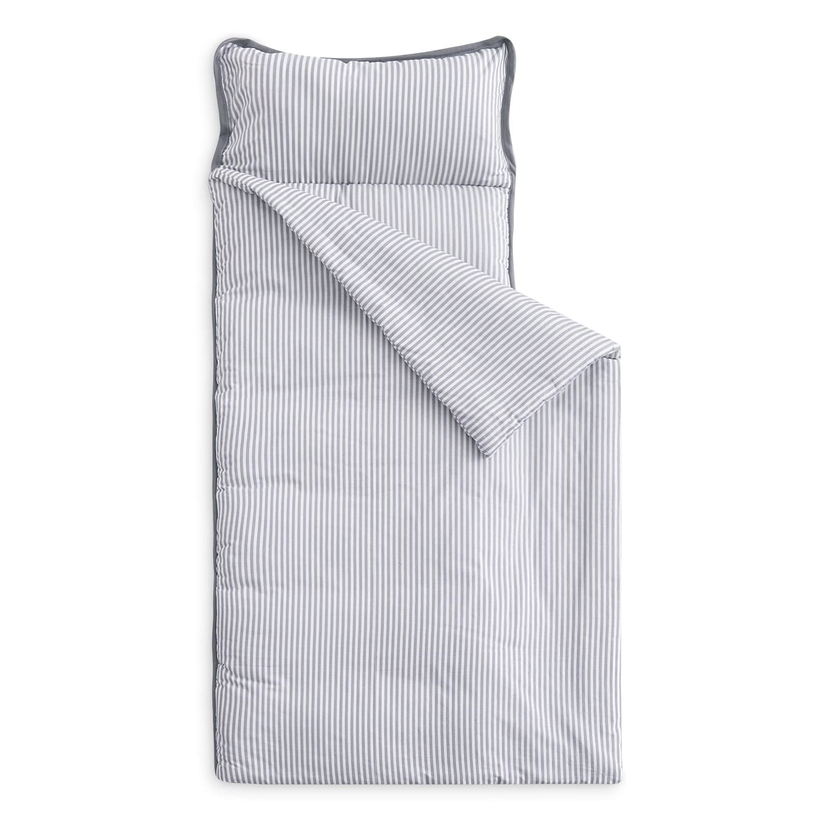 Wake In Cloud toddler nap mat with stripe design ideal for daycare naps