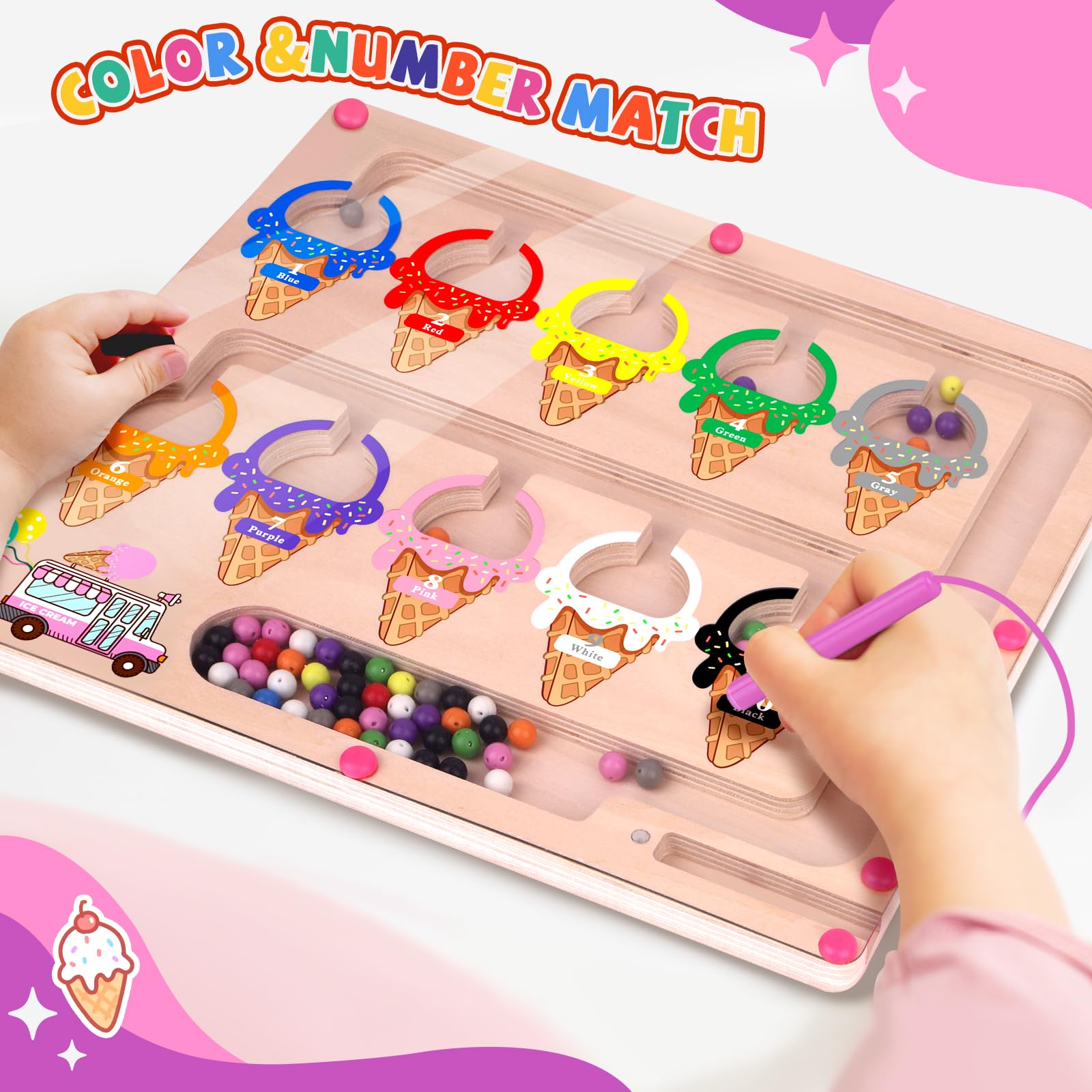 wakeInsa color sorting ice cream visual aids for learning colors