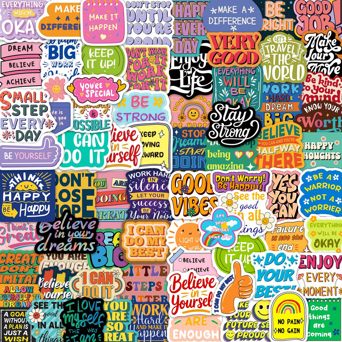 WAKEMOODEI water bottle sticker adds color and daily motivation