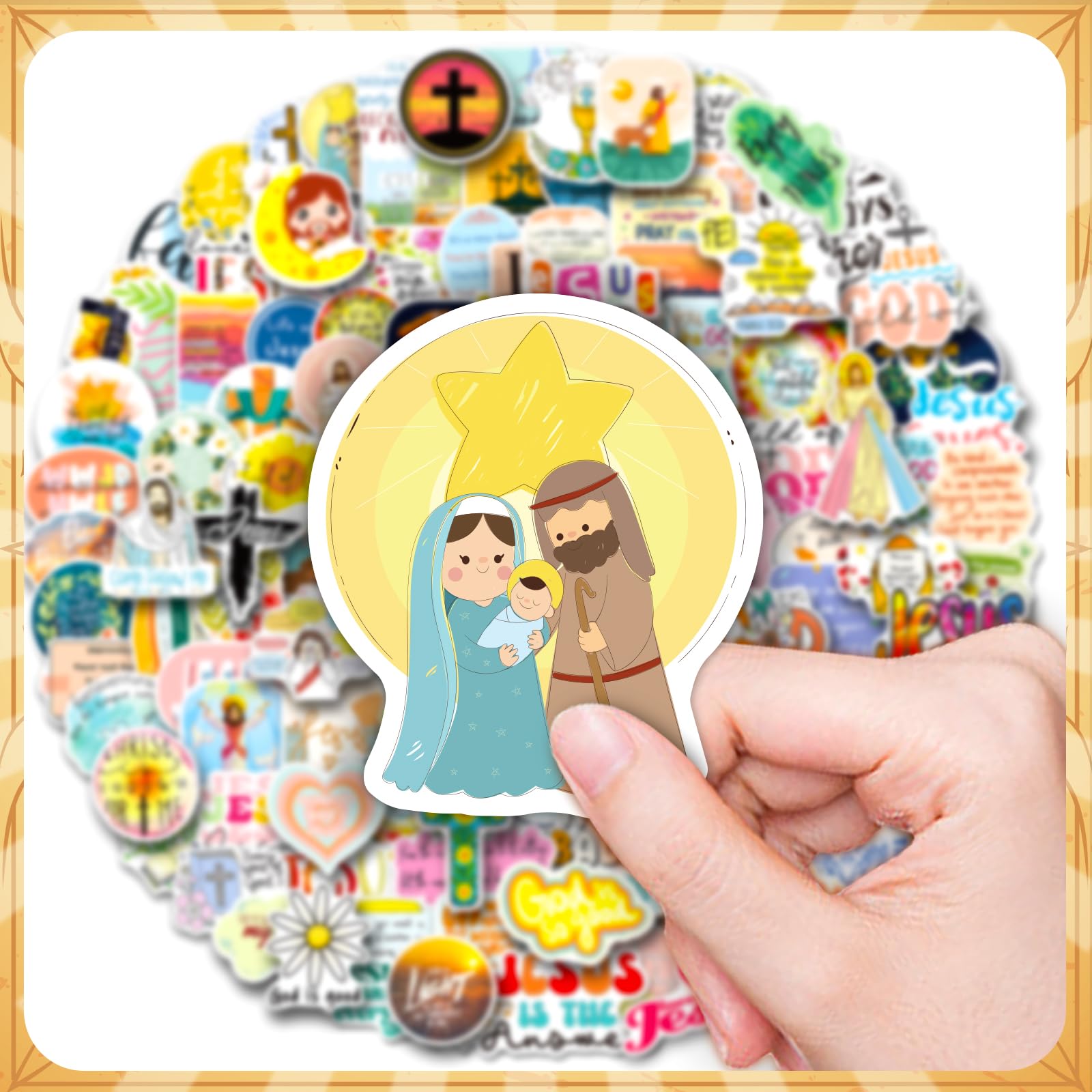 WAKEMOODEI Christian gift stickers ideal for gifting and DIY decorations