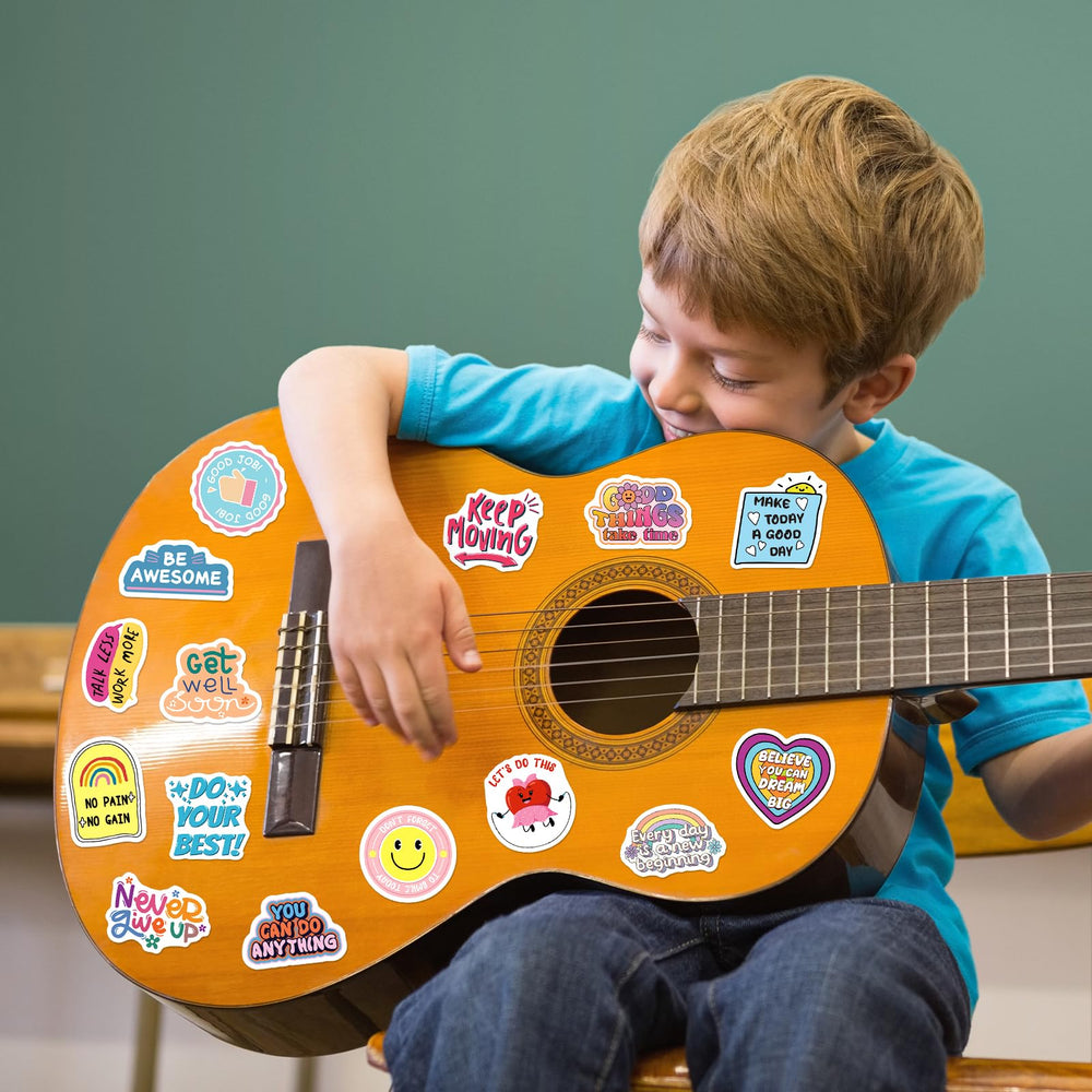 WAKEMOODEI lunch-box stickers brighten gear with positive quotes.