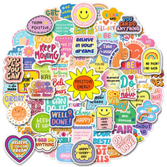 WAKEMOODEI water bottle stickers add vibrant quotes to boost daily confidence.