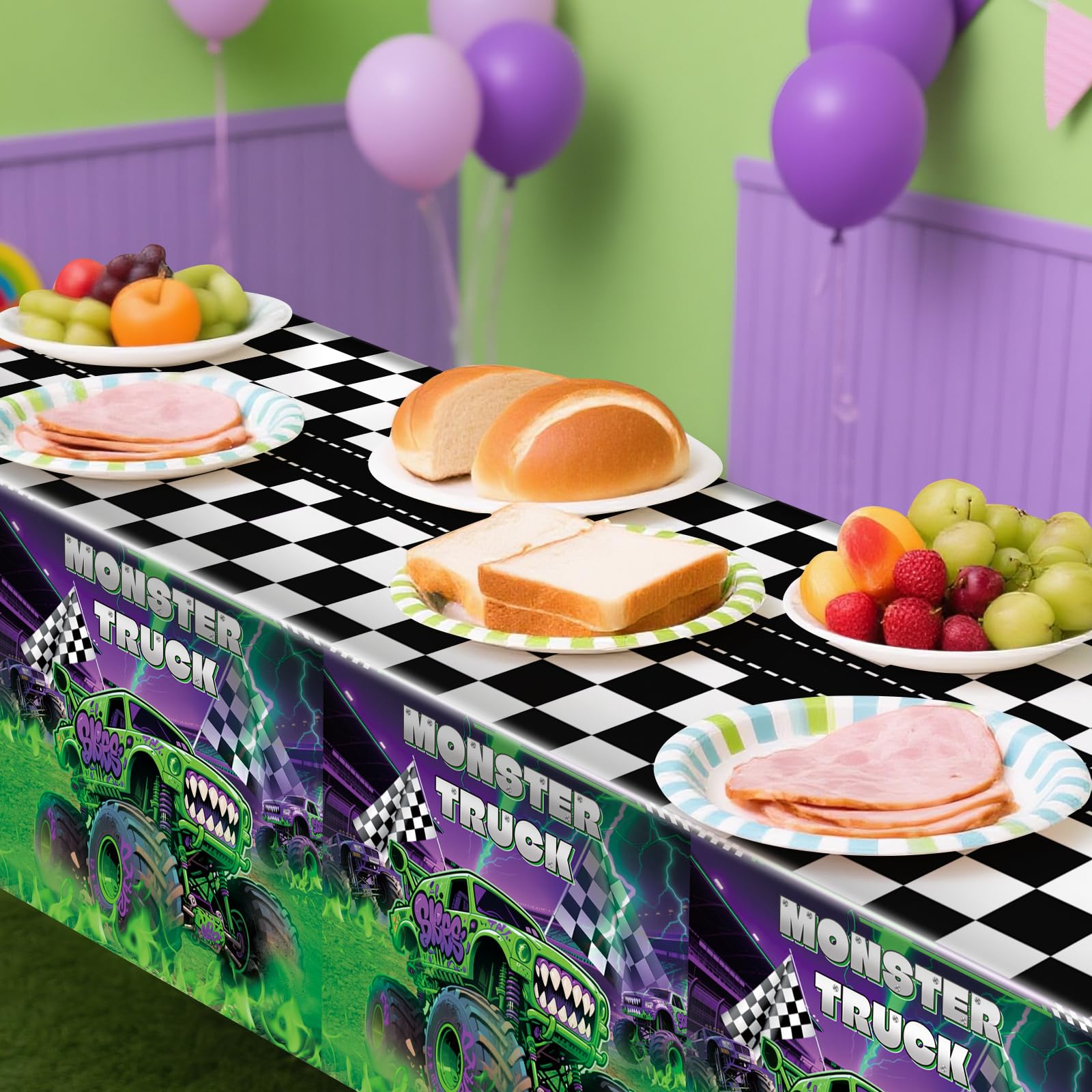 Wakeys monster-truck backdrop doubles as a photo booth wall.