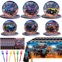 Wakeys Monster Truck 7-inch plates for kid-friendly meals and bold party visuals