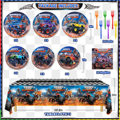 Wakeys Monster Truck 9-inch plates with vibrant designs for hearty servings