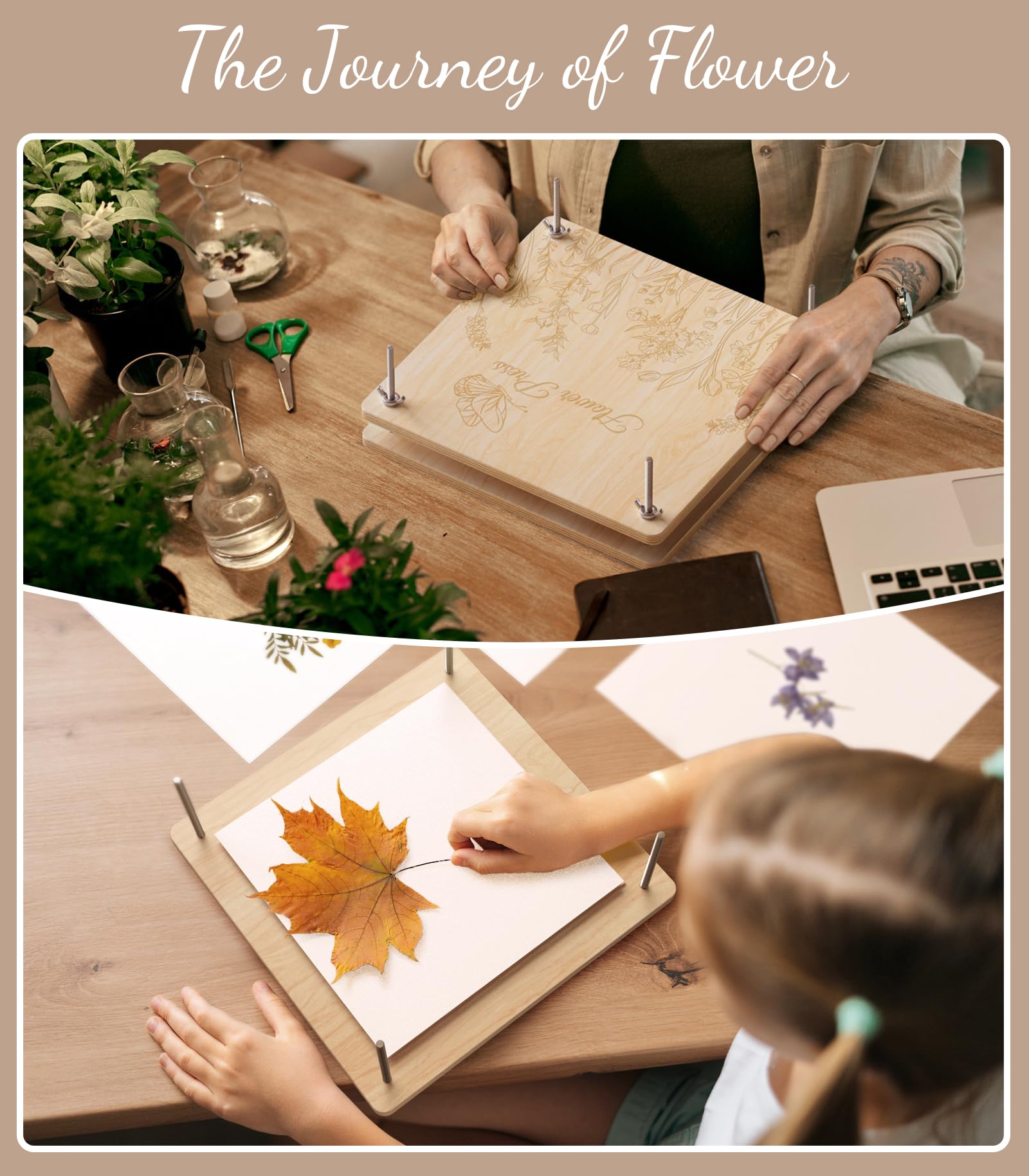 Wakhow compact design allows portable flower pressing