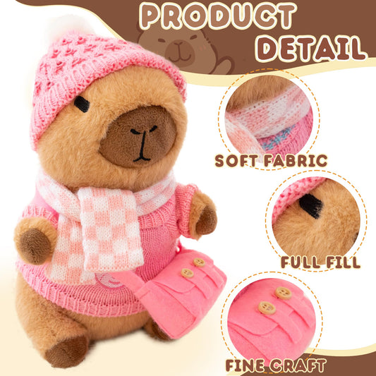 WAKSUN capybara plush side view; portable travel companion for adventures.