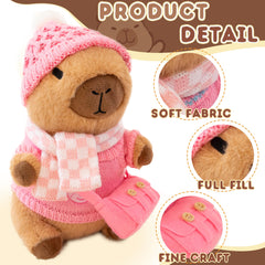 WAKSUN capybara plush side view; portable travel companion for adventures.